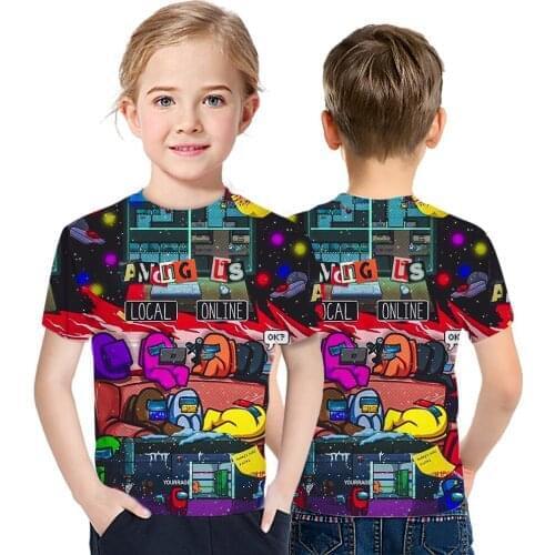 2021 Summer New Childrens T-Shirt Pure Cotton Comfortable Versatile Short Sleeve Creative Simple QinChun Foreign Style Top