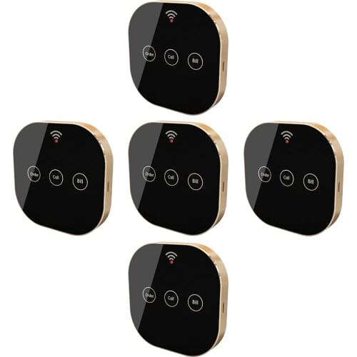 JINGLE BELLS Rechargeable Wireless Calling System Touch Sensitive Call Button Bell for Restaurant, bar, cafe, hospital, clinic