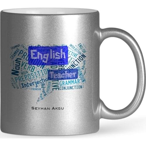 Personalized English Teacher Silver Gilt Mug Cup-4