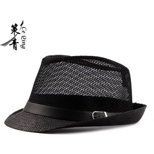Mens and womens gift hat wholesale British fashion jazz hat middle-aged and elderly beach sun hat simple retro jazz hat