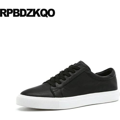 Casual Luxury Fashion Men Shoes 13 47 Flats White New Sneakers 2021 Designer Comfort Trainers Plus Size Lace Up Skate Black