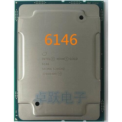 Intel Xeon 6146 Processor 24.75M Cache 3.20 GHz new CPU SR3MA