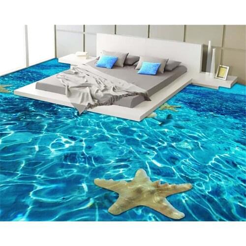 Beibehang self adhesive wallpaper Custom HD PVC Bathroom Bedroom 3D Floor Mediterranean Wallpaper papel de parede 3 d