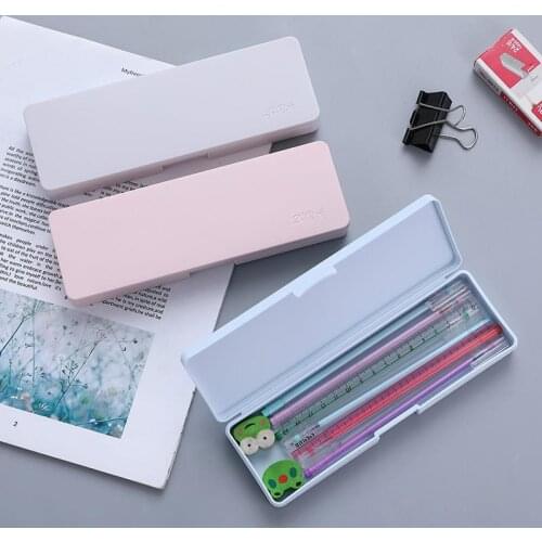 Student Creative Stationery Box Plastic Storage Pencil Box Simple Small Fresh Stationery Box Pencil Bag Storage Box Stationery