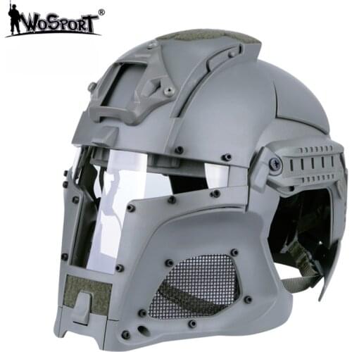 Tactical Helmet Tracer Airsoft Full Face Adjustable Size With Visor Goggles Cosplay Middle Age Mask