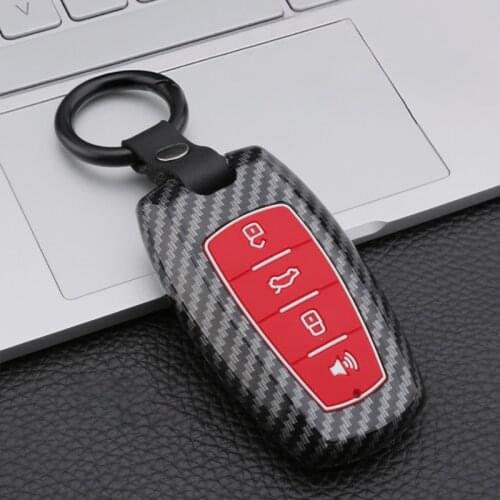 Carbon fiber Silicone Car Key Case For Haval H2 H6 Coupe H9 H8 H7 F5 F7 F7X H2s 2019 2020 Samrt Remote Fob Cover Shell Keychain