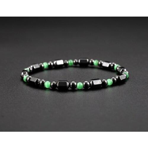Yidensy Fashion Natural Stone Hematite Beads Bracelets Magnetic Therapy Health Care Bracelet Male Female Jewelry Drop Shipping