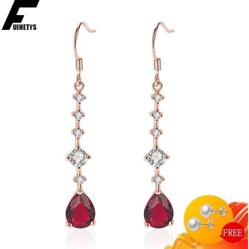 Fashion 925 Silver Jewelry Earrings for Women Wedding Long Style Inlaid Zircon Gemstone Engagement Party Gifts Earring Wholesale