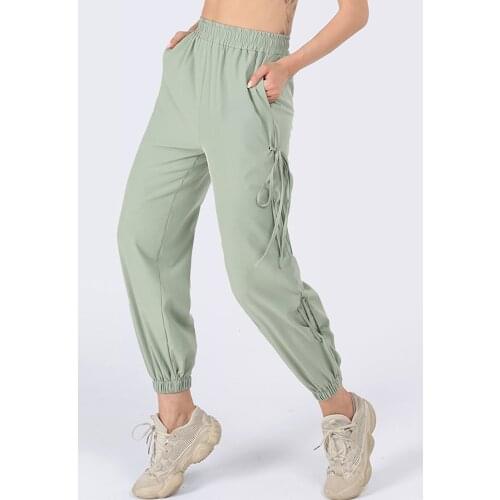 Women Sports Pants High Waist SweatPants Pocket Sportswear Loose Bandage Running Quick Dry Breathable Leisure Yoga Pants