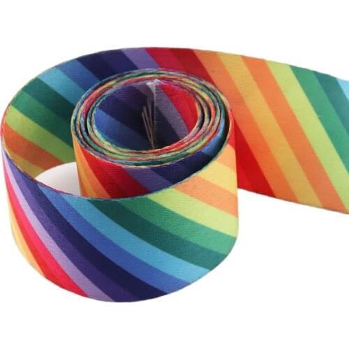 3yards 38mm/50mm Rainbow Stripe Webbing Webbing Strap Fabric Webbing Belt Strap Handbag Strap webbing ribbon luggage belt strap