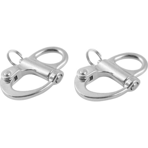PAIR OF 316 STAINLESS STEEL FIXED SNAP SHACKLE 2-5/8"