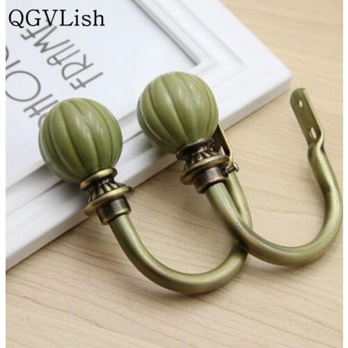 QGVLish 2Pcs U Shape Ceramics Curtain Hooks Coat Hat Hanger Tiebacks Buckle Holdback Tassel Brush Holder Curtain Accessories