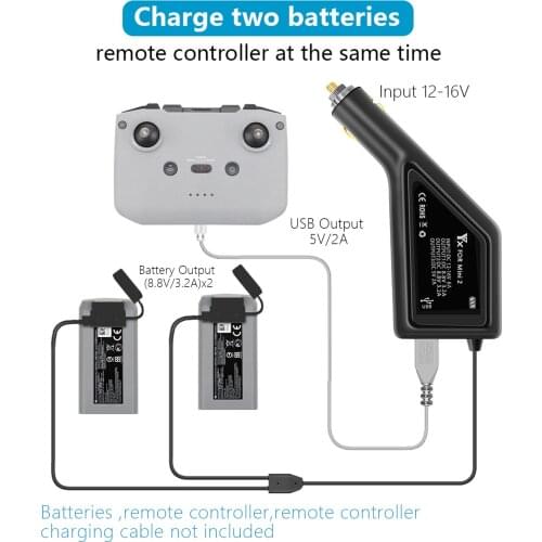 3 in1 USB Car Charger Remote Control Battery Charger For DJI MAVIC Mini 2 Drone Battery Chargers