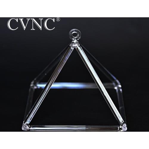 CVNC 4 Inch Clear Quartz Crystal Singing Meditation Pyramid