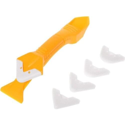 5pcs 3 In 1 Glass Glue Angle Scraper Caulking Tool Multifunctional Rubber Shovel Silicone Remover Angle Shovel