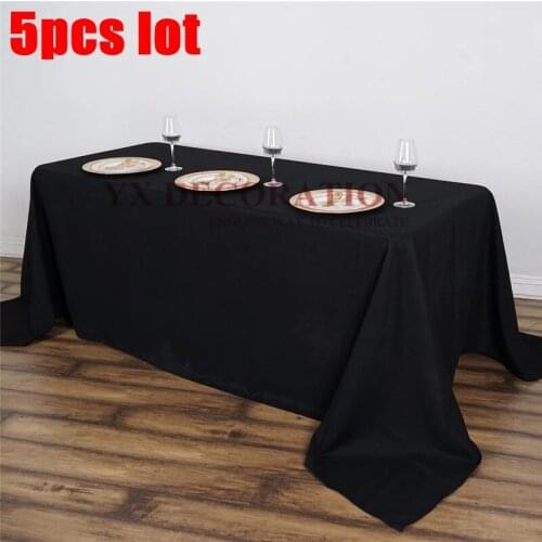5pcs Lot Polyester Rectangular Tablecloth Banquet Event Table Cloth Cover For Wedding Christmas Decoration Decoration