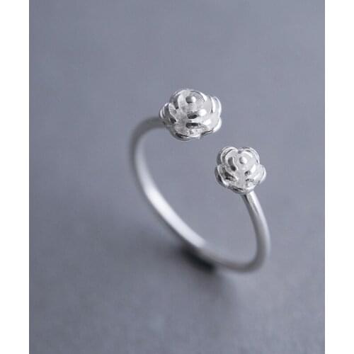 925 sv rings Art fresh, rose openings can be adjusted simple sv ornaments for womens fashion gifts