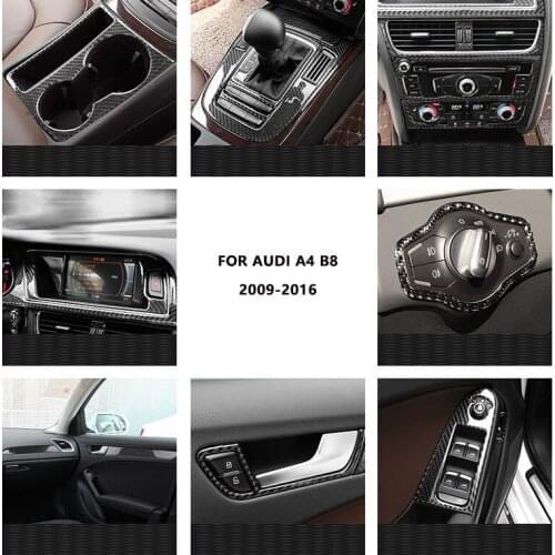 BOOMBLOCK Car Carbon Fiber Sticker Interior Center Console Gear Shift Auto Decoration Accessories For Audi A4 B8 A5 Q5 2009-2016