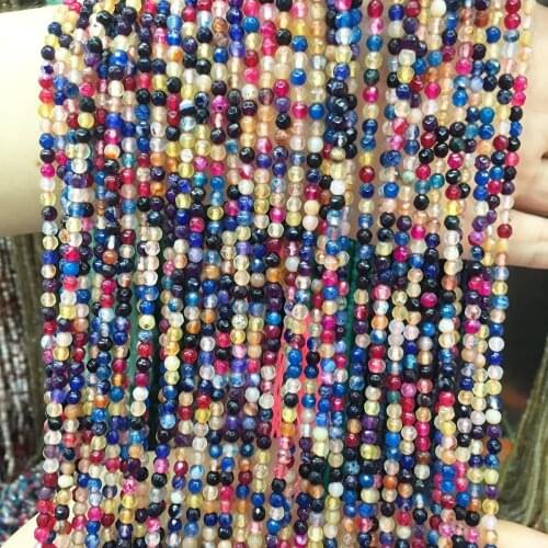 Natural Crystal Agates Beads 3mm Small Section Loose Beads For Jewelry Making Necklace DIY Bracelet Accessories