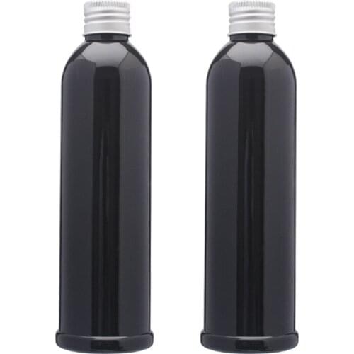 Black 250ML X 24 Empty Plastic Shampoo Cosmetic Bottles Aluminum Caps Lotion DIY Essential Oil Bottle Washing Containers