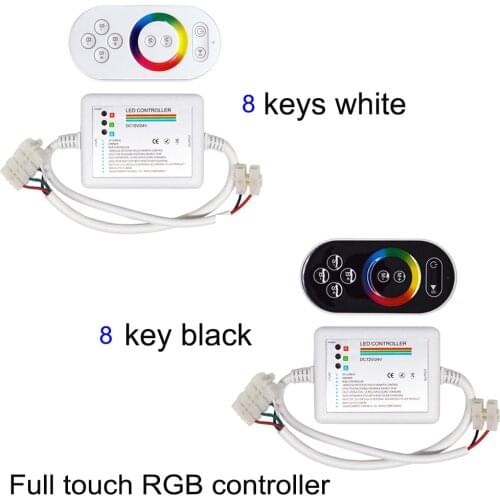 DC12-24V 8-Keys Full Touch RF Wireless Radio Frequency Remote Controller For Colorful RGB LED Light Strip