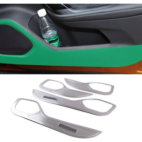 For Peugeot 2008 2019-2021 Car Accessory Stainless Steel Inner Door Anti-kick Pad Cover Trim Frame Interior Decoration Moulding