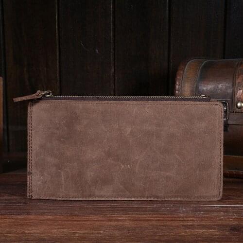 2019 Hot European and American style unisex ID holders genuine leather casual purse retro multi-function card package