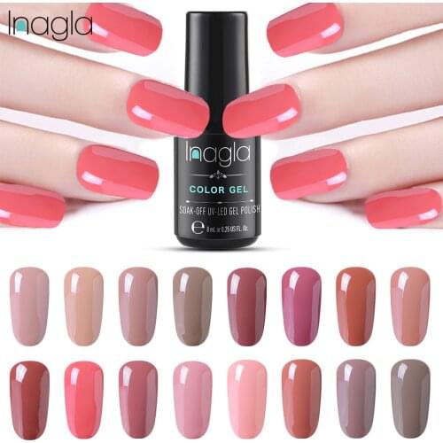 Inagla Nail Gel Polish High Quality Nude Paint Gel Crystal Lacquer Nail Art Soak off Long-last UV LED Gel Nail Polish