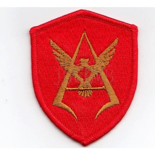 Red background gold design 100%Embroidery GUNDAM The red comet Military Tactical Morale Embroidery patch Badges B2442