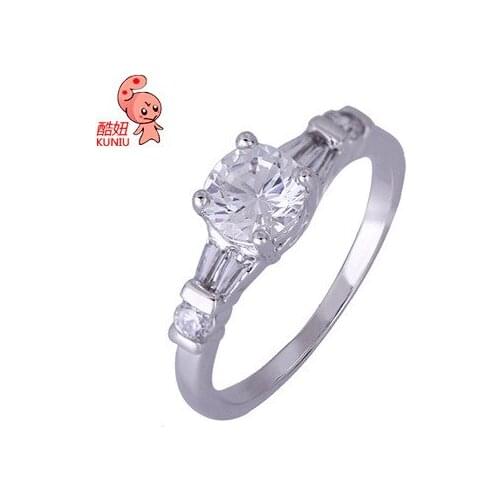 Kuniu simple geometric finger ring for women alloy zircon material exquisite lovely style wedding fashion jewelry