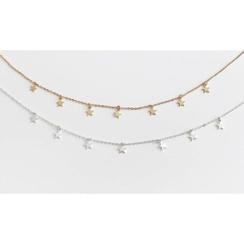 Fashion Star Charms Necklaces Gold Colour Collar Gift for Ladies Mens Jewelry Drop Shipping