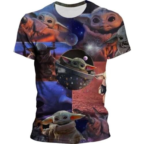 The Mandalorian Baby Yoda T Shirt Male Summer Fashion Marvel 3D Print Men Women Clothes Cartoon Anime Children T-shirts