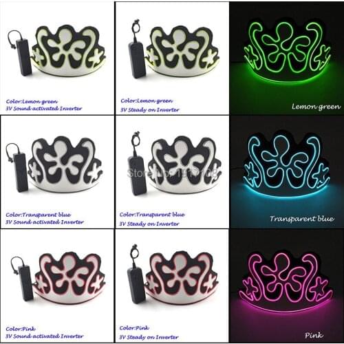 New Designed EL Light up Crown EVA Party Crown Birthday Party Costume DIY Decoration 10 Lighting Color Available Glow Party Prop