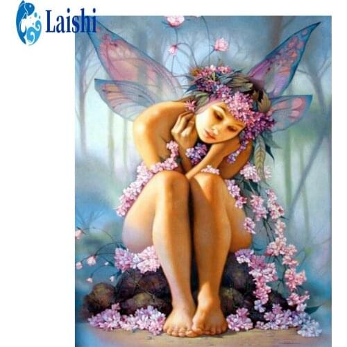 Full square/Round Beautiful girl butterfly Diamond embroidery diamond Painting Cross Stitch Rhinestone Of picture Mosaic Diamond