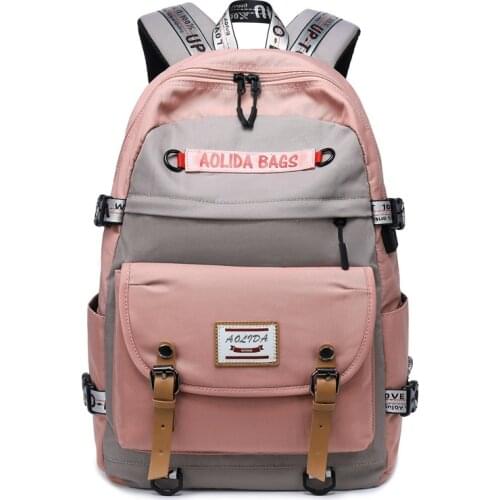 Casual Daypack for Men Women Backpack Solid Canvas School Bag for Teenage Girls Boys 14"15" Laptop Bagpack Mochila - Black