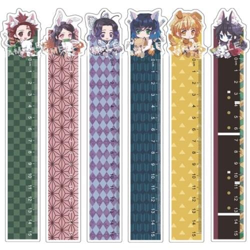 Straight Ruler Demon Slayer Set Rulers Drafting Anime Cartoon Kawaii Study Stationery Journal Writing Supplies School Stationary