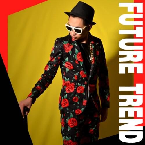 S-5xl 2020 New Mens Clothing New Fashion Slim Dj Rose Suit Coat Plus Size Nighclub Fashion Performance Blazer Men Suits