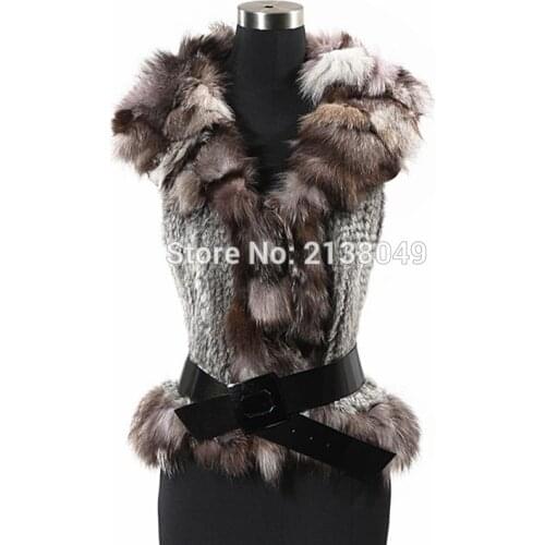SF0178 Color Thick Real Fox Fur Vest Girls Fur Natural Fox Fur Winter Waistcoat