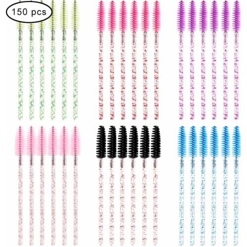 Eyelash Brush 150 pcs Disposable Applicators Diamond handle Make Up Brushes Mascara Wands Cosmetic Brush Eyelashes Makeup Tools
