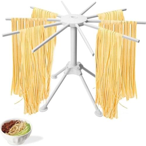Pasta Drying Rack, Collapsible Noodle Drying Holder, 10 Arms Spaghetti Dryer Stand for Fresh Homemade Pasta Making