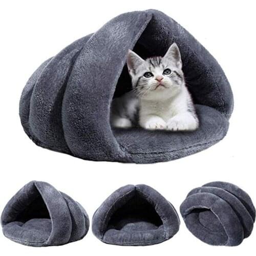 Thick Triangular Cat Bed Winter Warm Pet Dog Kennel Mat Pets Best Winter Sleeping Bag Puppy Tent Soft Mat Cushion Nest House