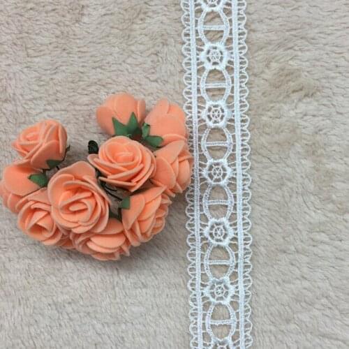 30Yards 3 cm Water Soluble Lace Trim Collar Home Decoration Flower Applique Embroidery Ribbon Fabric Decor DIY Sewing Craft