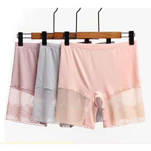 Plus Size Shorts Under Skirt Sexy Lace Anti Chafing Thigh Safety Shorts Ladies Underwear Large Size Safety Pants Women