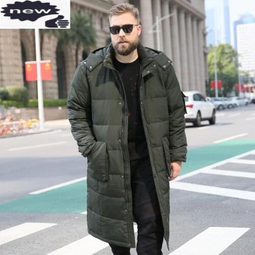 Winter Mens Thick Padded Down Jacket Hoodie High Quality Warm Below Knee Outwear Overcoat Plus Size 10XL Parka Hombre Long Coats