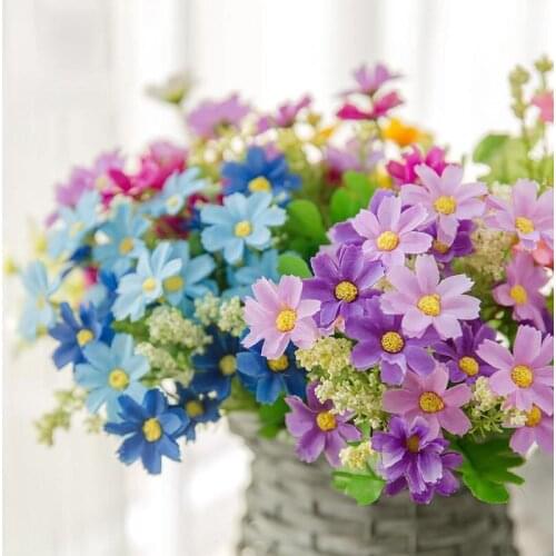 1 Bunch 28 Head Cineraria Artificial Flower Bouquet Home Office Decor silk daisy artificial decorative indoor outdoor