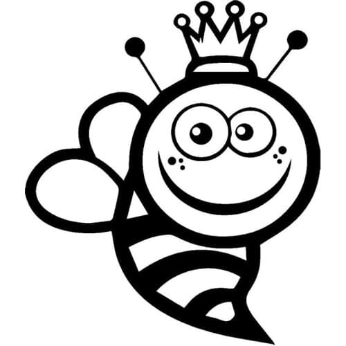13.1*15.2CM Queen Bee Funny Vinyl Car Stickers Personalized Car And Motorcycle Body Decals Black/Silver C9-1677