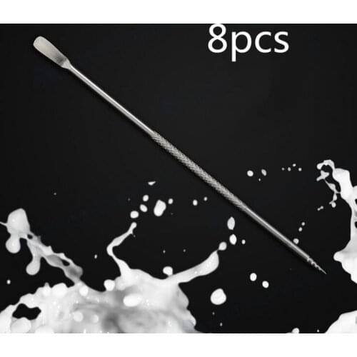8pcs/lot Useful Stainless Steel Coffee Garland Needle Carving Stick Cappuccino Latte Decorating Art Coffee Carving Tool with Box
