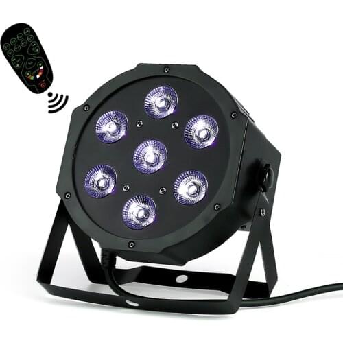 Wireless Remote Control LED The Brightest 8 Dmx Channels Led Flat Par 7x12W RGBW 4IN1 Fast Shipping