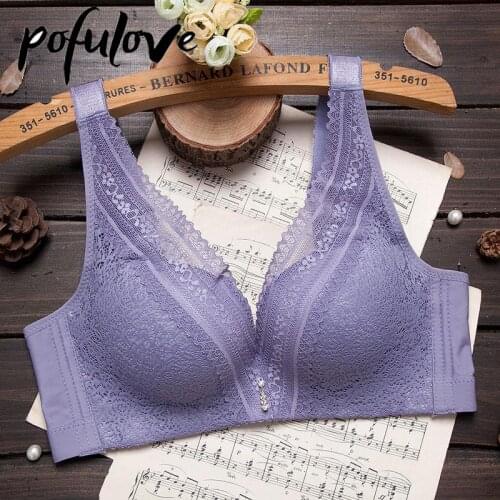 Sexy Lace Bra for Women Seamless Push Up Bras Wireless Thin Cup Bralette Solid Color Tops Female Underwear Floral Brassiere