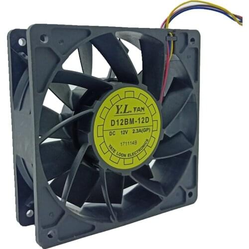 D12BM-12D For YLFan 12038 12V 4-Pin PQM Temperature Control Cooling Fan 120mm Max Airflow Rate Fan 2.3A